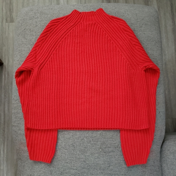 H&M Size L Red Slim Fit Mockneck / Turtleneck Sweater - Picture 4 of 7